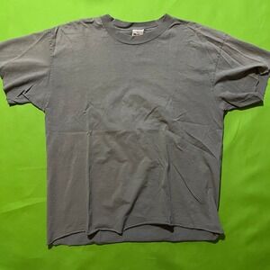 Vintage Murina Blank Shirt XL Tan Made in USA Single Stitch Raw Hem Distressed